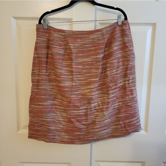 Bandolino tan/red/cream pleated midi skirt - Picture 7 of 8